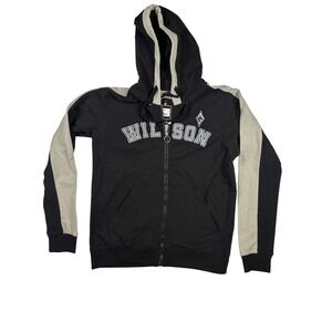 NWT FISLL Mens Wilson 22 Black Grey Full Zip Hoodie Sweatshirt Size M